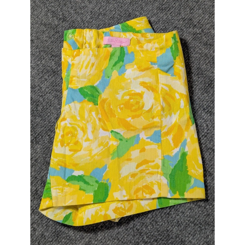 Lilly Pulitzer Deenie Shorts‎ First Impression Sunglow Yellow Rose Women's Sz 00